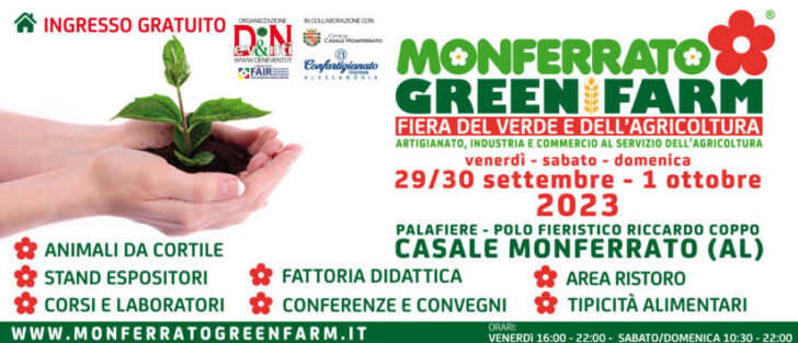 A Settembre “Monferrato Green Farm” a Casale: ultimi giorni per prenotare gli stand